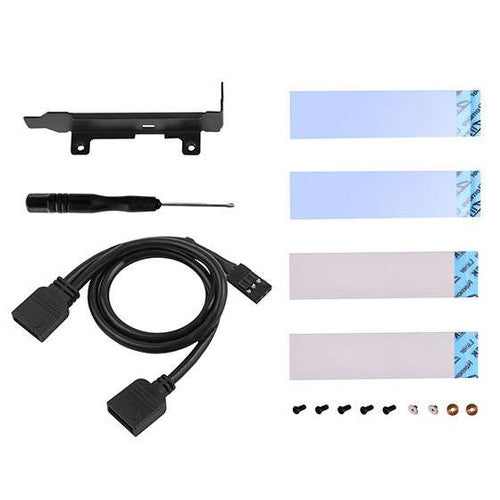 M.2 NVMe SSD M key to PCIe x4 ARGB adapter card with heatsink and thermal pad M.2 NVMe SSD M key to PCIe x4 ARGB adapter card with heatsink and thermal pad